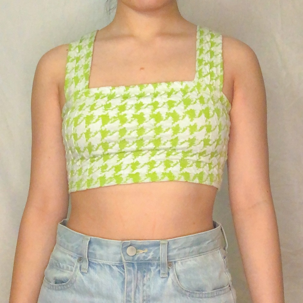 Urban outfitters houndstooth crop top